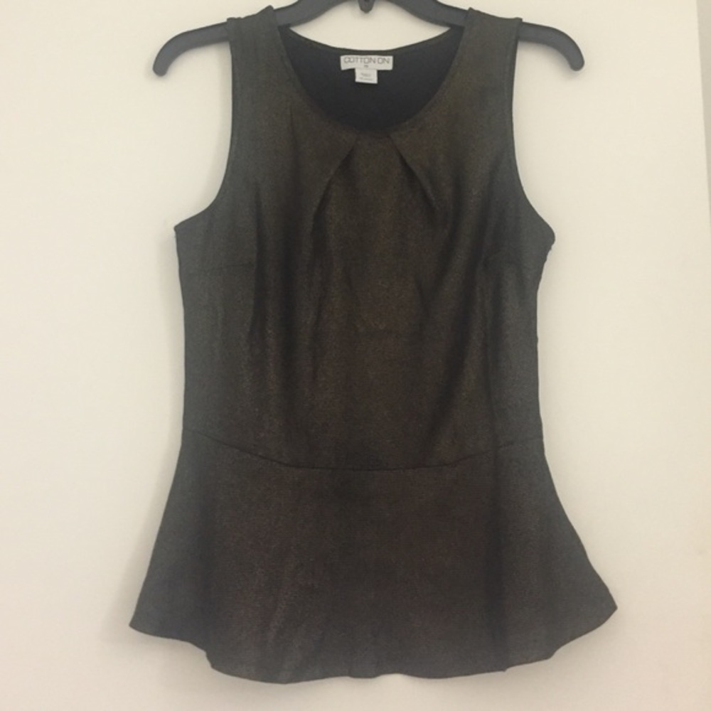 Blackish gold peplum party top